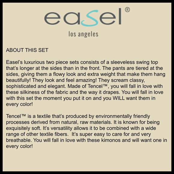 EASEL "Summer Together" Two Piece Top & Pants Set - Picture 16 of 16